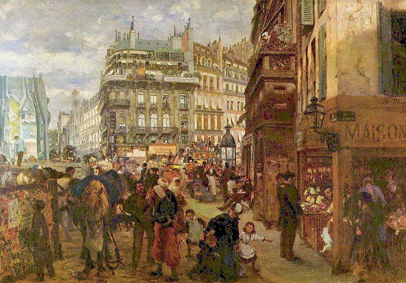 Adolph von Menzel Weekday in Paris oil painting image